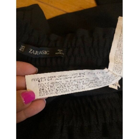 Zara Basic women's red side striped black elastic waist casual pants size medium - Picture 6 of 9